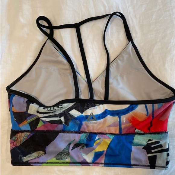 Reebok Multi Color Racerback Sports Bra Medium - Picture 8 of 9